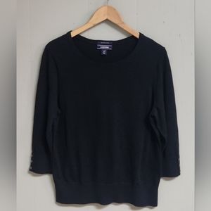 NWOT Lands' End. Black Sweater. So Soft. Size Large Petite 14/16.  Supima Cotton